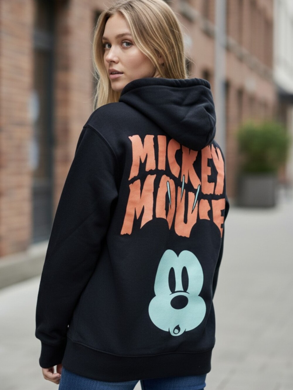 Disney Mickey Mouse Halloween Haunted House Theme Hoodie Sweatshirt sz S Unisex